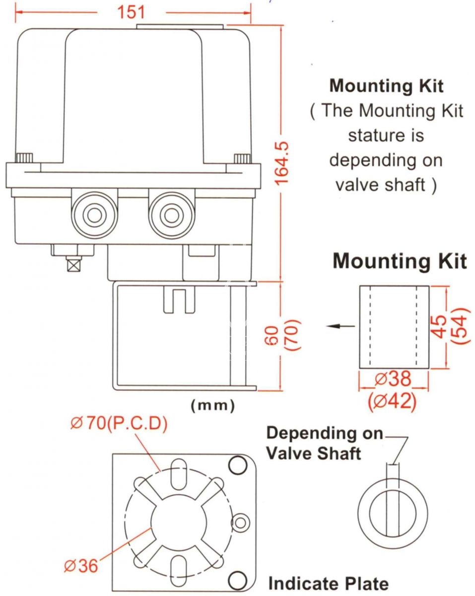 UM-3 with Mounting Kits drawing