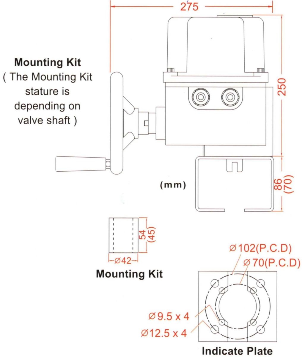 UM-6 with Mounting Kits drawing