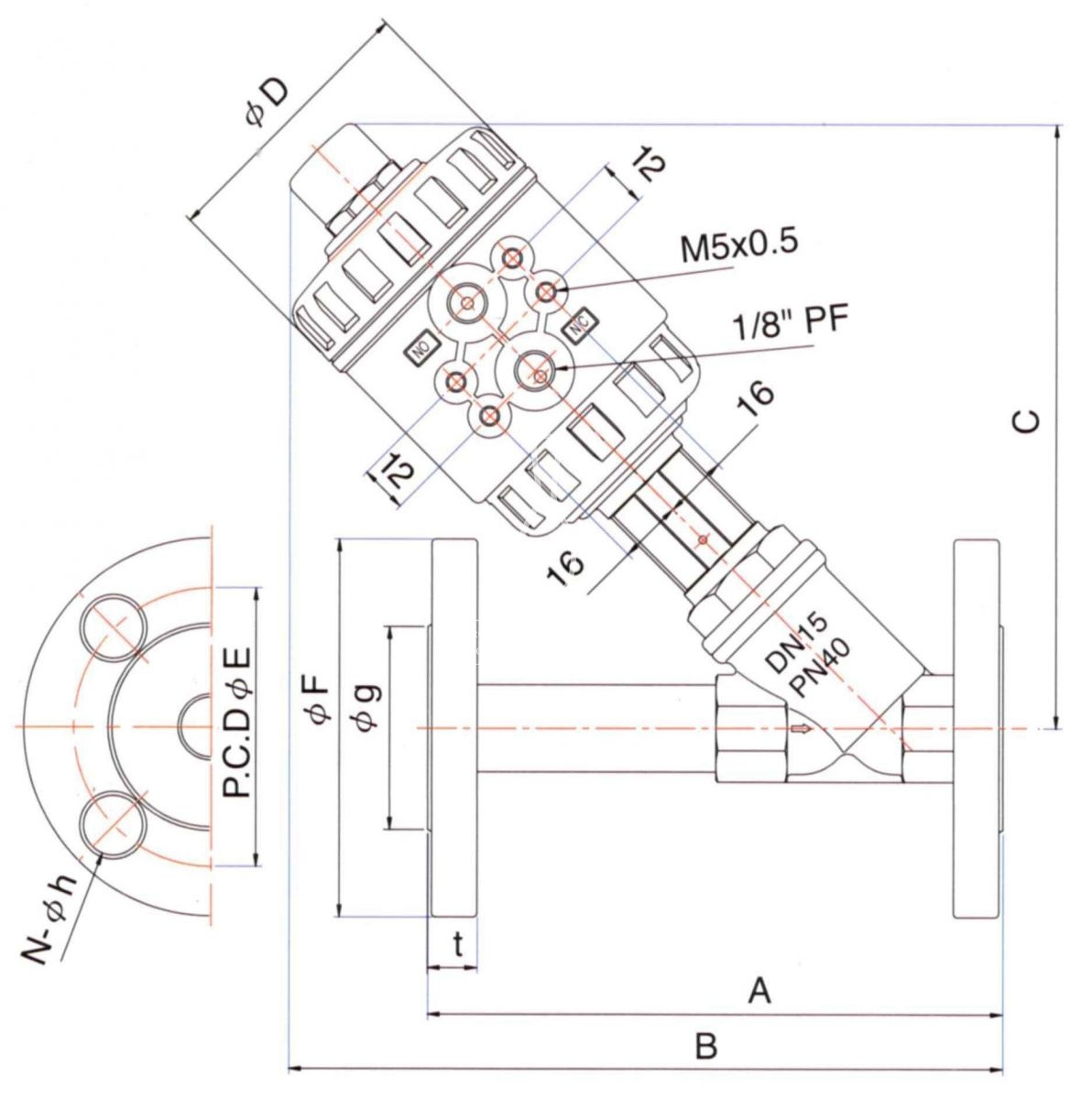 MPY2 Flange End drawing