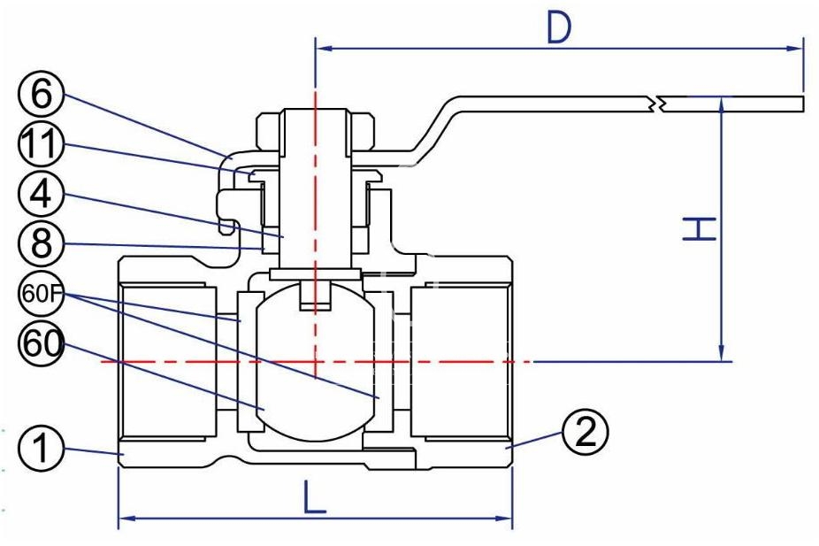 ST-600s Ball valve drawing